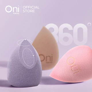 Oni Two-Sided Beveled Soft Sponge โอนิ พัฟฟองน้ำสำหรับแต่งหน้า (Lavender Purple/Choco Brown/Sakura Pink)