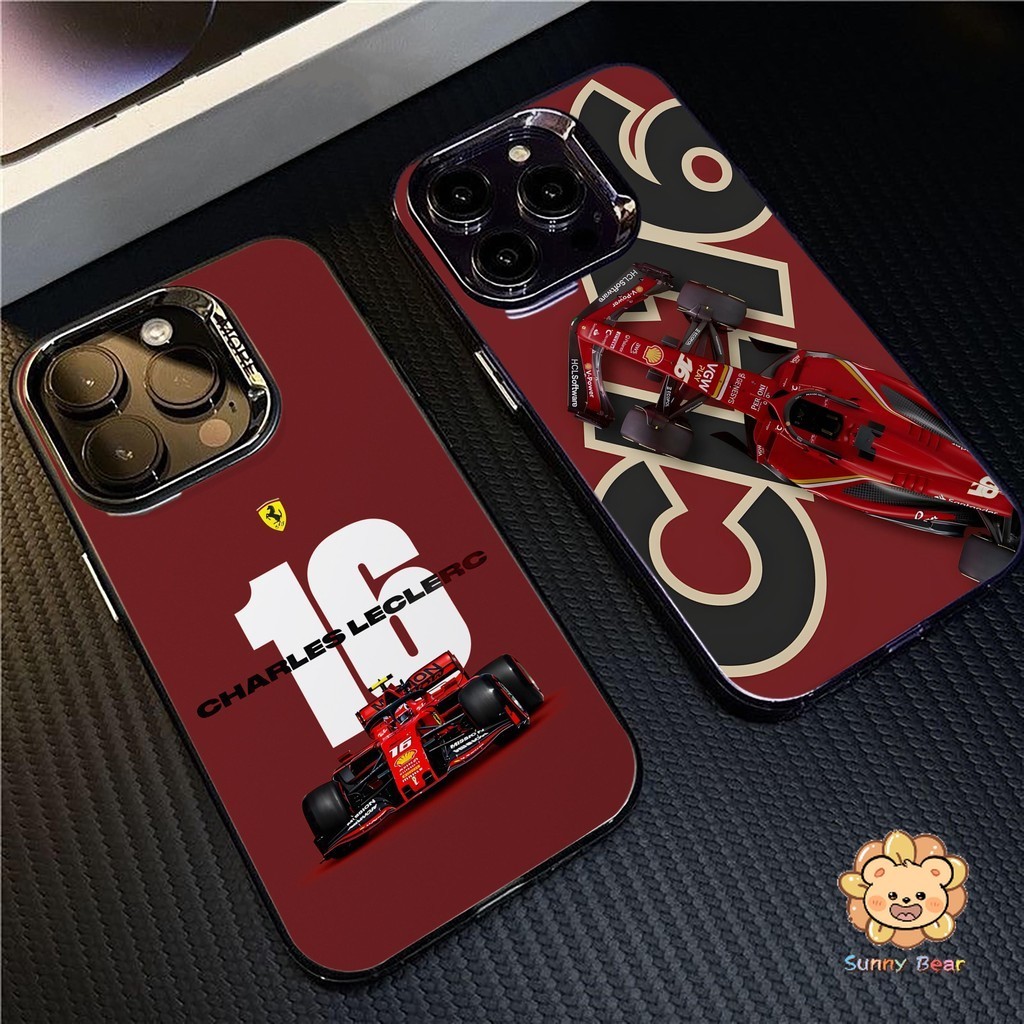 เคสไอโฟนiPhone 17 Pro MaxF1 ชาร์ลส์ เลอแคลร์Simple สีทึบ Frosted Electroplate เลนส์ป้องกันเคสโทรศัพท์สําหรับ iPhone 17 Pro Max 16 15 14 13 12 11 7 8 Plus X Xr Xs Max