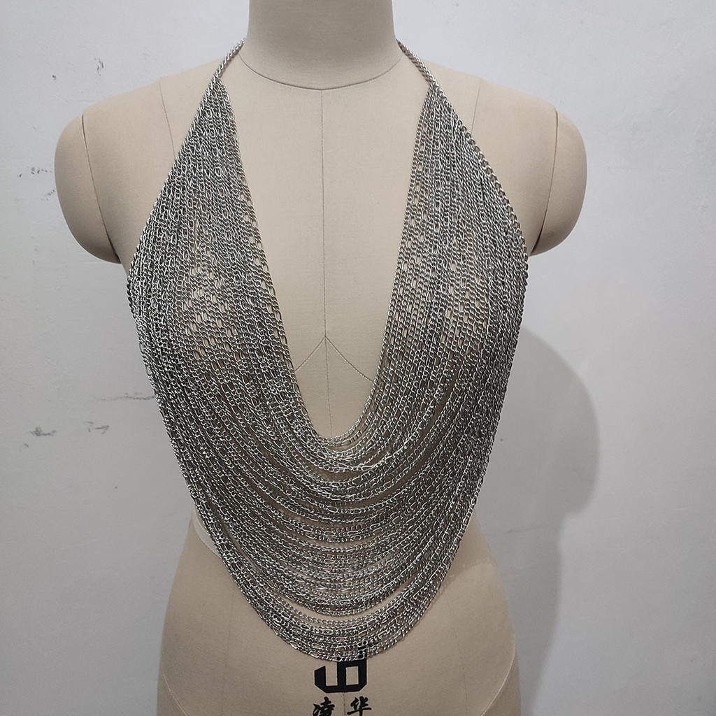 สร้อยคอลูกปัดแบบยุโรปและอเมริกา สไตล์เซ็กซี่ โซ่หลายชั้น ไม่เหมือนใคร SKU:skl000448