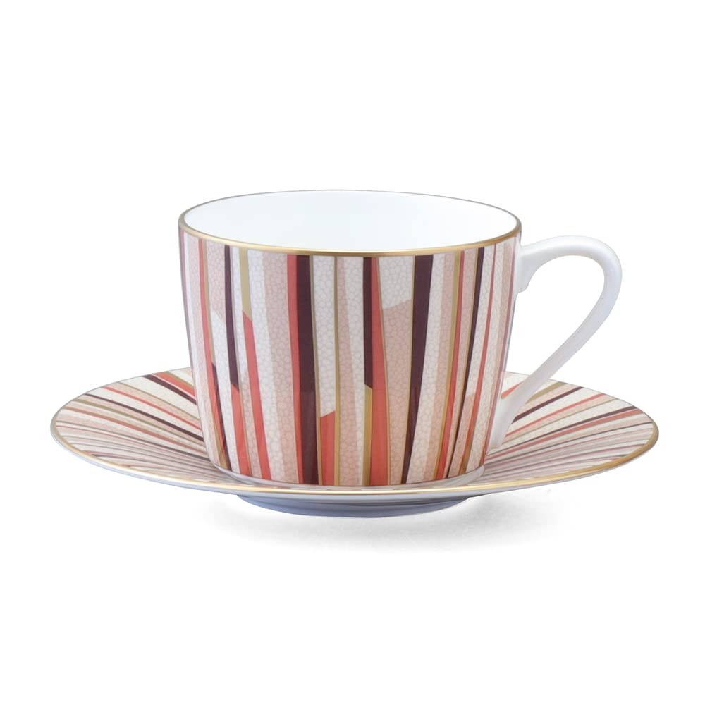 NARUMI Cup and Saucer Shagreen Orange 270cc, suitable for Tea and Coffee, 52148-21743.