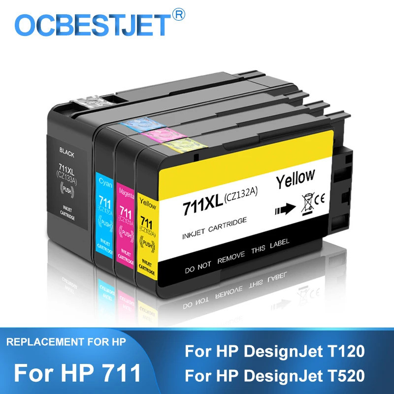 711XL 711 เปลี่ยนตลับหมึกเต็มหมึกสําหรับเครื่องพิมพ์ HP DesignJet T120 T520