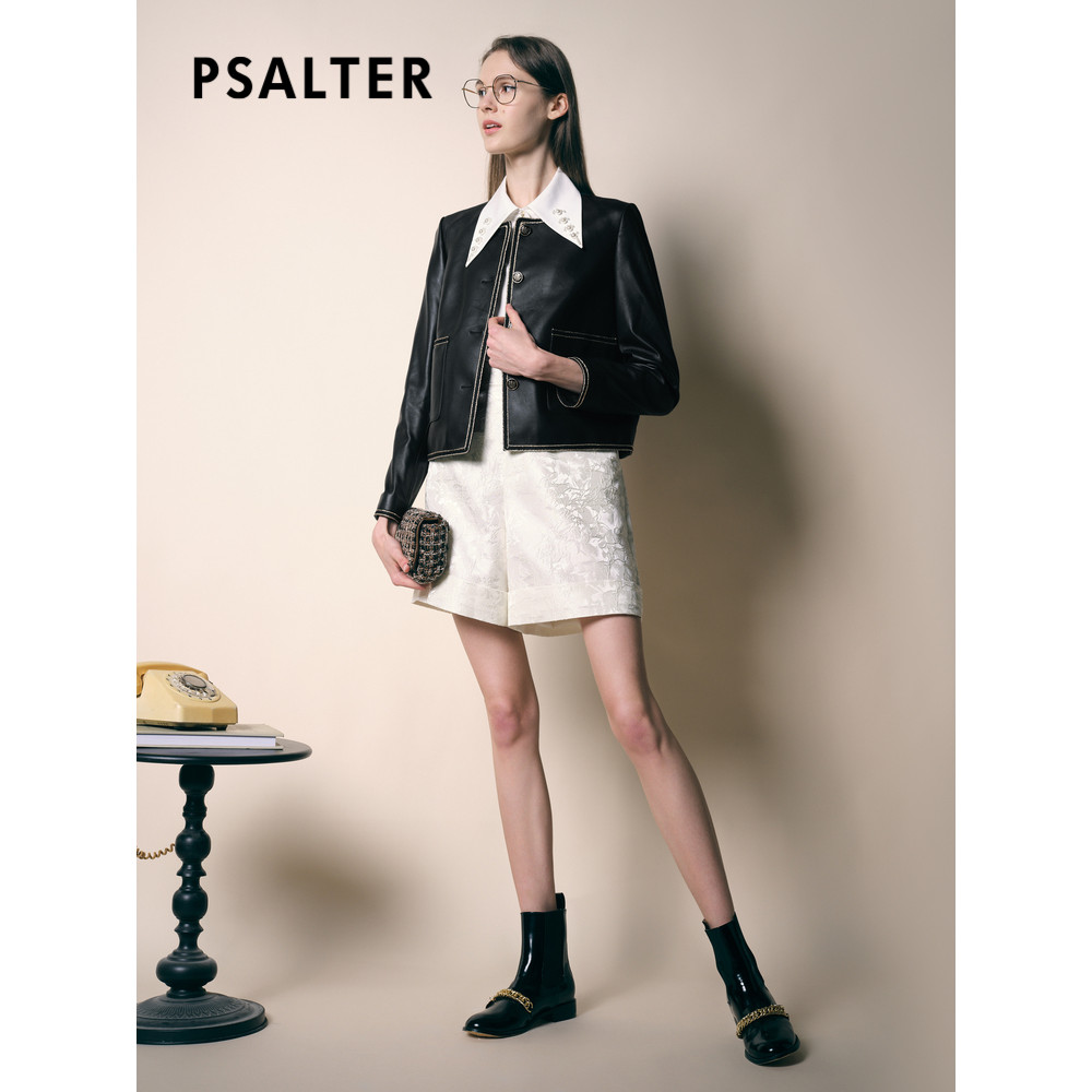 Psalm Keyan เสื้อแจ็คเก็ตสั้นผู้หญิง ปี 2022 ทรงหลวมรอบคอ สไตล์ใหม่ เหมาะสำหรับขับรถจักรยานยนต์