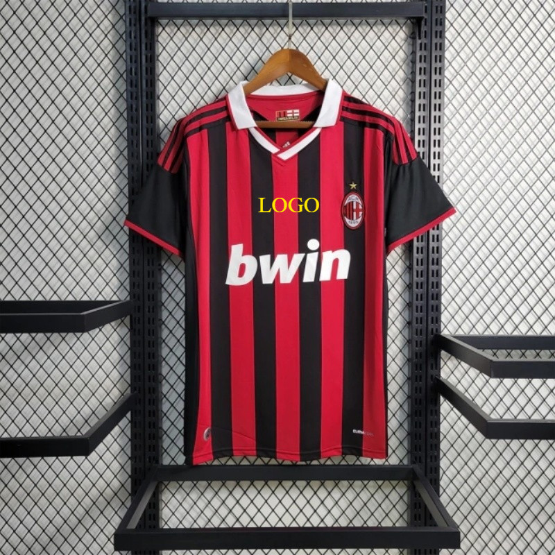 Retro Edition 2009/10 ACMilan เสื้อฟุตบอลและเสื้อเชิ้ตสําหรับ S-2XL
