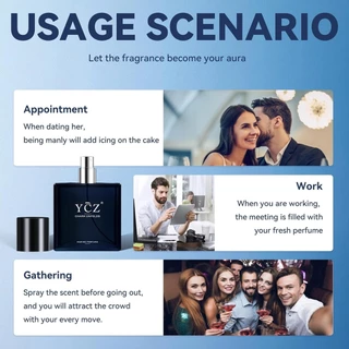 Ycz Charm Unfolds Marine Perfume for Men 1.7oz Long Lasting Eau De Parfum Cologne For Men Oriental Woody Fragrance Ideal Special Occasions Make it the Ideal สุภาพบุรุษของขวัญ 50ml