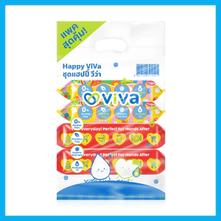 ViVa Happy Viva Set 5pcs ชุดแฮปปี้ วีว่า เซททิชชู่เปียก 5ชิ้น.