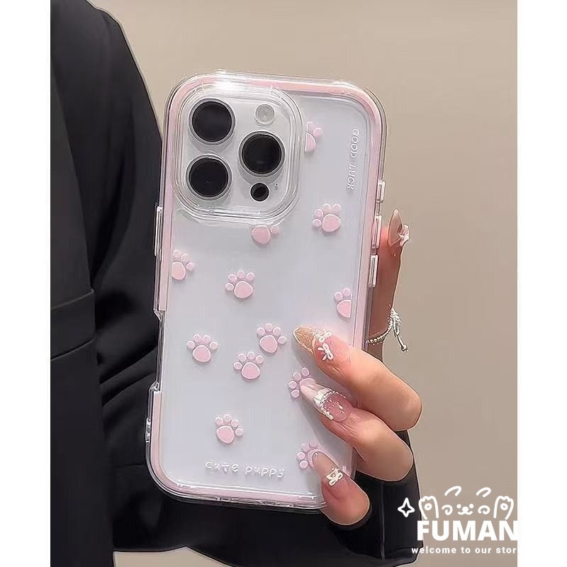 น่ารักสีชมพู Paw พิมพ์เคสโทรศัพท์สําหรับ Vivo Y300 Y200 Y100 Pro Plus S30 Pro Mini Y75 T4 Ultra T3X 