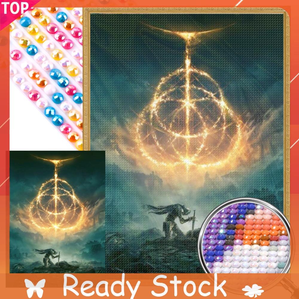 ELDEN RING 5D DIY เพชรศิลปะจิตรกรรมชุดสําหรับ Home Office Wall Decor Full รอบ Dimond ภาพวาดบางส่วน A