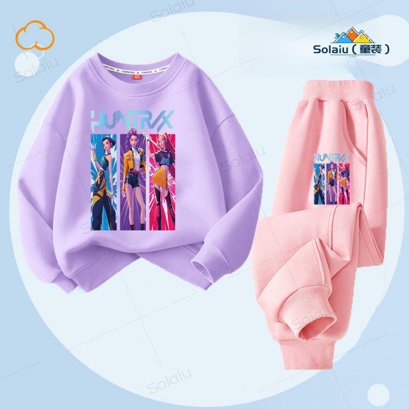 ชุดแขนยาวคอว่าวสำหรับเด็กสไตล์เกาหลี เหมาะสำหรับฤดูใบไม้เปลี่ยนสีและฤดูหนาว - รูปที่ 2