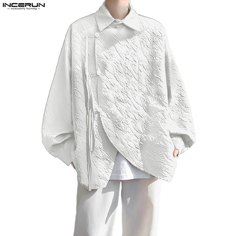 INCHRUN เสื้อผู้ชาย สไตล์เกาหลีและจีน ลายปก Lapel ทรงหลวม มีกระดุม