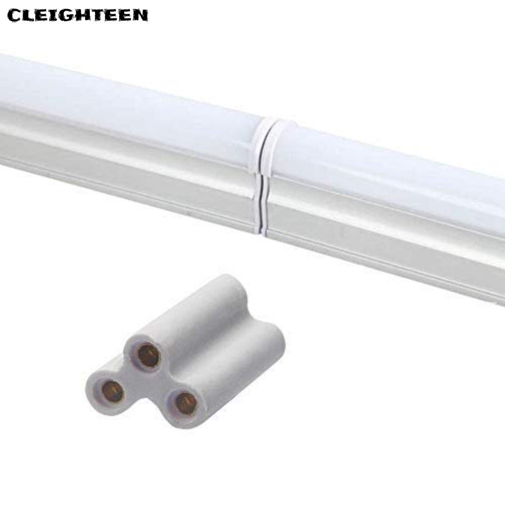 CLEIGHTEEN 100/50/30/20/10 ชิ้น 3 หลุม Hard Joint Connector, 20.5 มม.Plice T5 T8 Bracket Light Conne