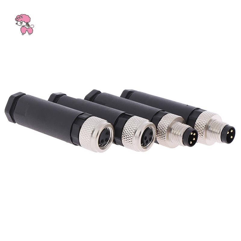 GRL 1 PC M8 Sensor Connector 3/4 Pin ปลั๊กมุมตรงชาย/หญิง TH