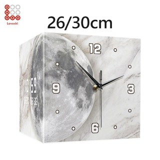 Lovoski Lunar Pattern Double Sided Wall Clock Silent Movement with Light for Hallway, Bar Stylish Lightweight Multifunctional Modern