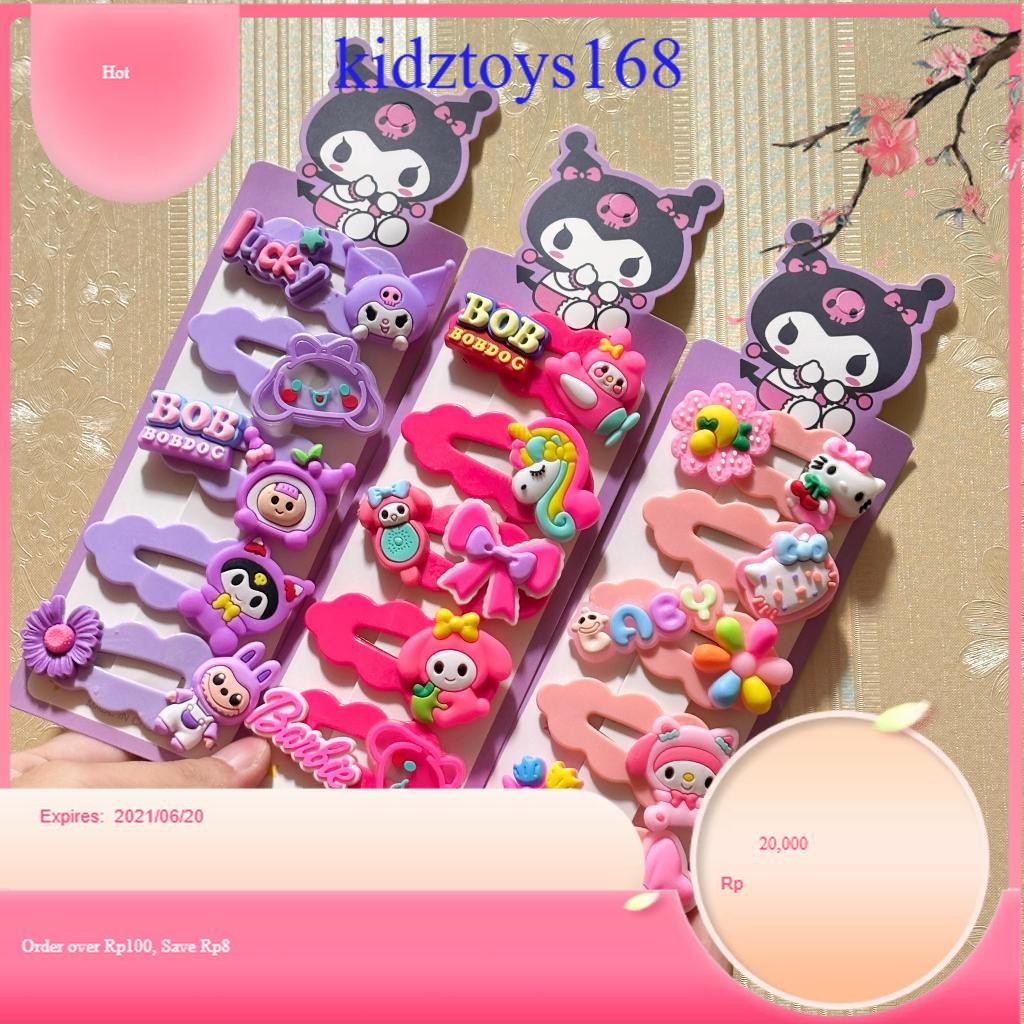 KIDZTOY168Bu5PCS ชุดกิ๊บติดผมผู้หญิงสไตล์เกาหลี/เครื่องประดับผม/แฟชั่นสตรี/เครื่องประดับผมเกาหลี 022