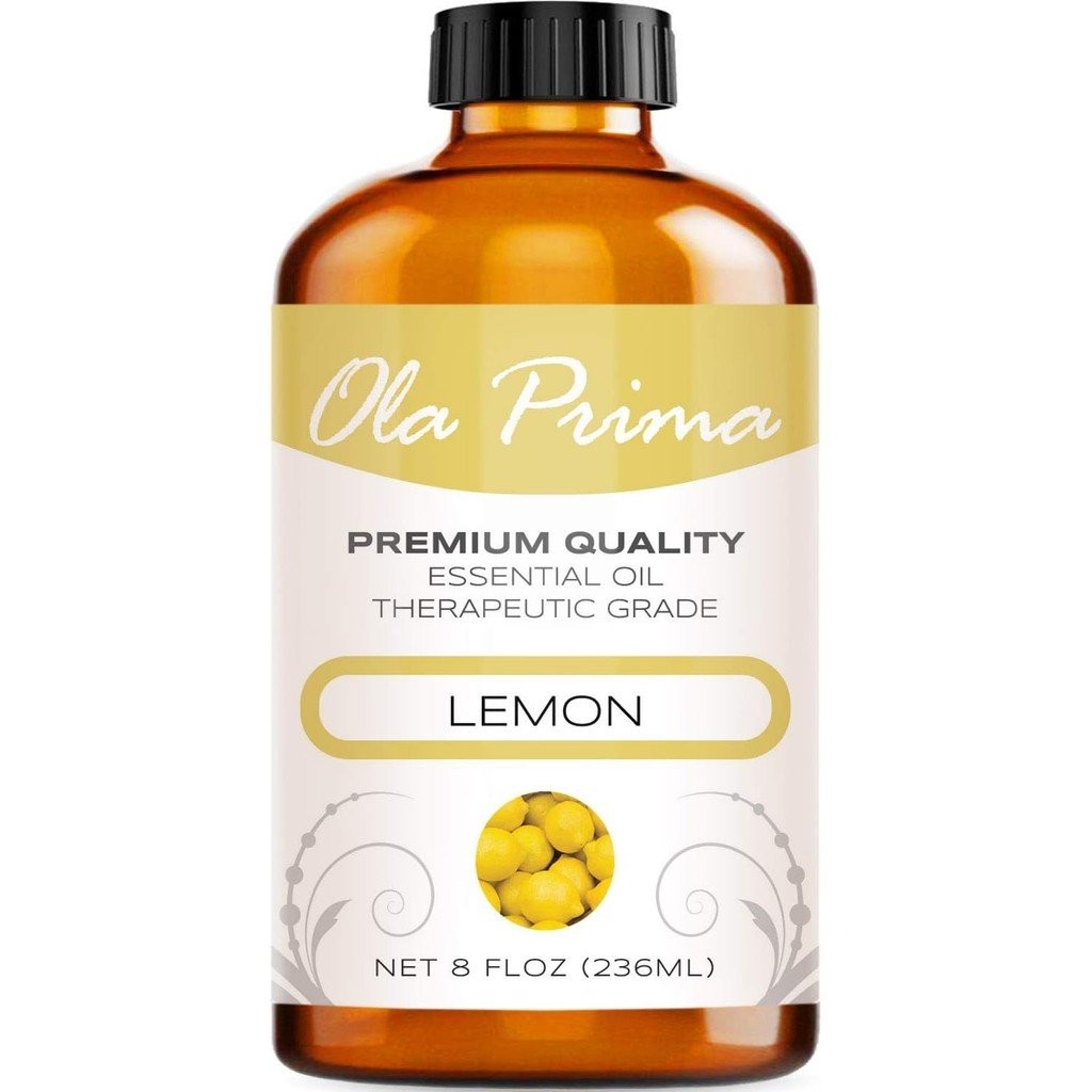 น้ํามันหอมระเหย Ola Prima Pure Lemon (8oz) – สําหรับอโรมาเธอราพี, ทําเทียนและสบู่, เครื่องกระจายกลิ่