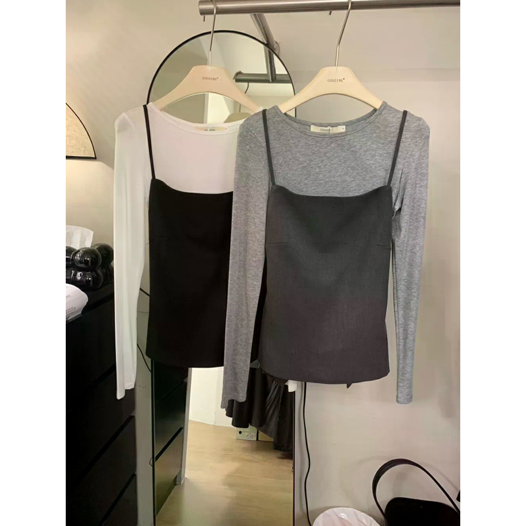 สไตล์ใหม่ที่เซ็กซี่และน่ารัก เสื้อยืดแขนยาว สำหรับแฟชั่นลำลองเรียบง่าย
