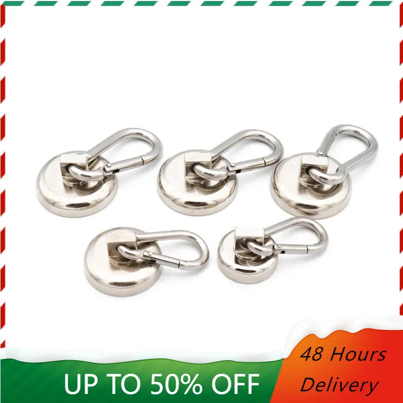 ตะขอแม่เหล็ก Neodymium N52 พร้อม Carabiner ใช้งานหนัก สําหรับการปีนเขาและการเดินทางกลางแจ้ง
