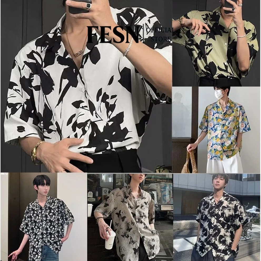 ชาย เสื้อเชิ้ต สไตล์วินเทจ ฤดูร้อน ฮ่องกง ลุคผ่อนคลาด สบายๆ สามารถแมทช์ได้กับทุกอย่าง