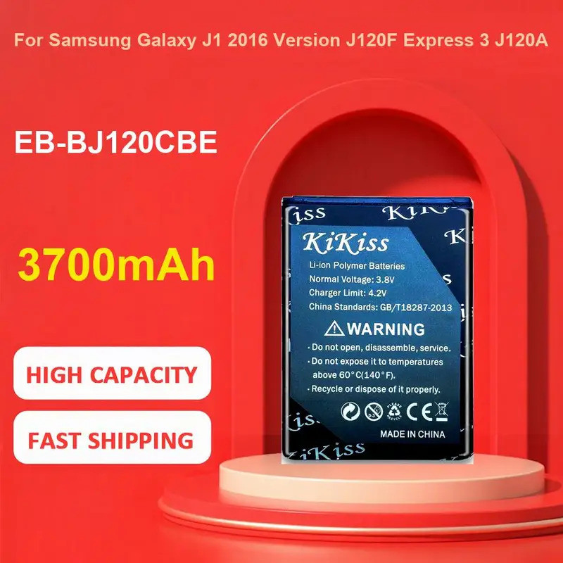 แบตเตอรี่ KiKiss สําหรับ Samsung Galaxy J1 2016 J120F Express 3 J120A J120T J120 SM-J120F,EB-BJ120CB
