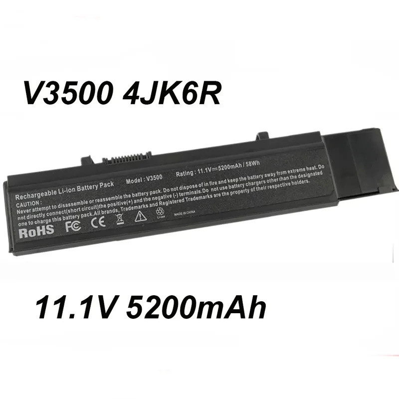 7FJ92 04D3C 4JK6R 11.1V 5200mAh แบตเตอรี่แล็ปท็อปสําหรับ DELL Vostro 3400 3500 3700 3400n 3500n 3700