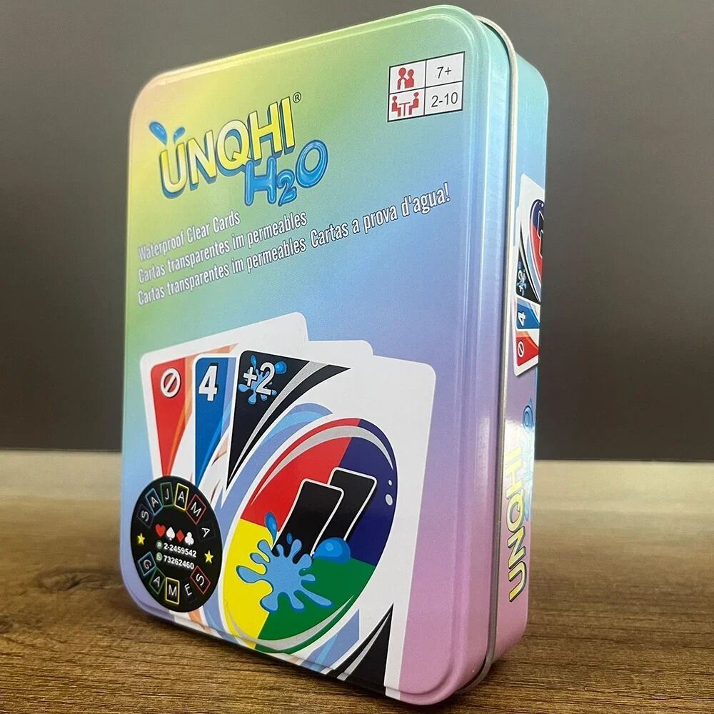 เกมกระดาน UNO H2O การ์ดเกม WaterProof Pressure Proof PVC พลาสติกโปร่งใสของเล่นเด็กเล่นไพ่ OPYU