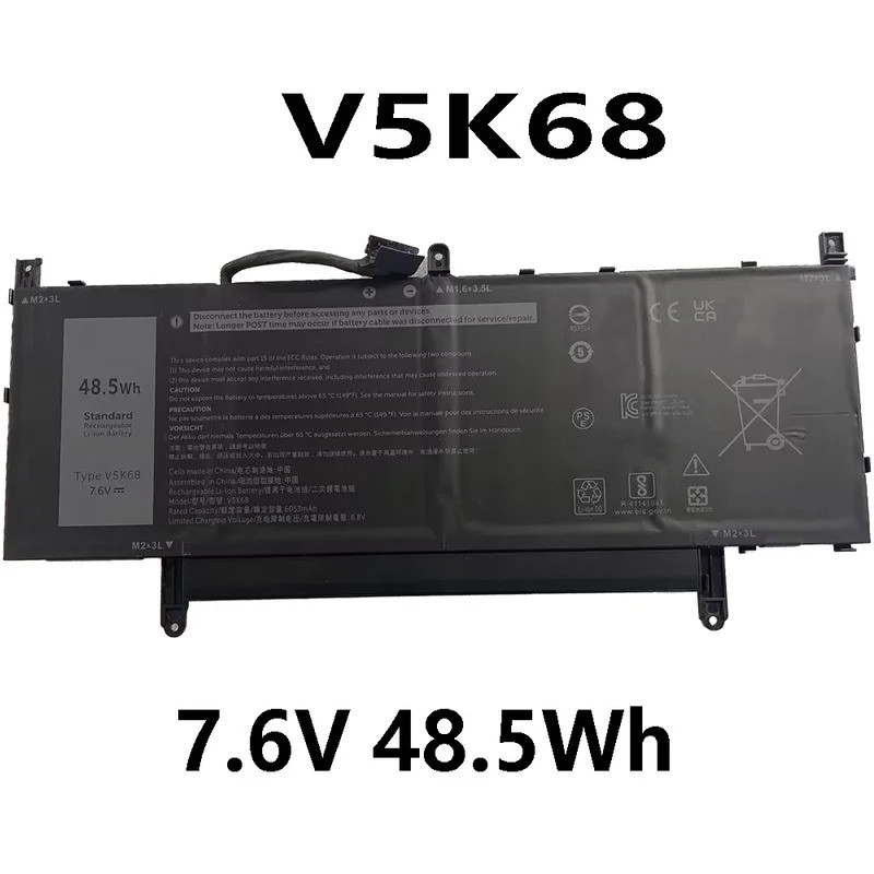 V5K68 7.6V 48.5Wh แบตเตอรี่แล็ปท็อปสําหรับ Dell Latitude 9510 9520 9510 2-in-1 N7HT0 TVKGH N2NLL HYM