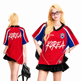 พร้อมส่ง!! เสื้อฟุตบอลแฟชั่นผู้หญิง เสื้อกีฬา KIVO SPORT ทรงหลวม คอวี ผ้าเมช 150G แห้งไว ใส่สบาย 2xs-6xl