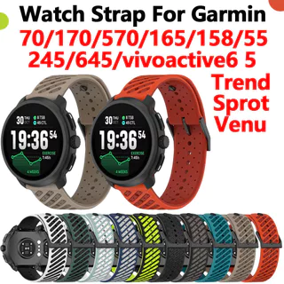 20 มม.สายนาฬิกาแบบปลดเร็วสําหรับผู้เบิกทาง Garmin 570 70 170 165 55 158 245 645 เพลง Venu 2 Plus vivoactive 6 5 แนวโน้มกีฬา S40 S50 SQ 2 สายรัดข้อมือทดแทน
