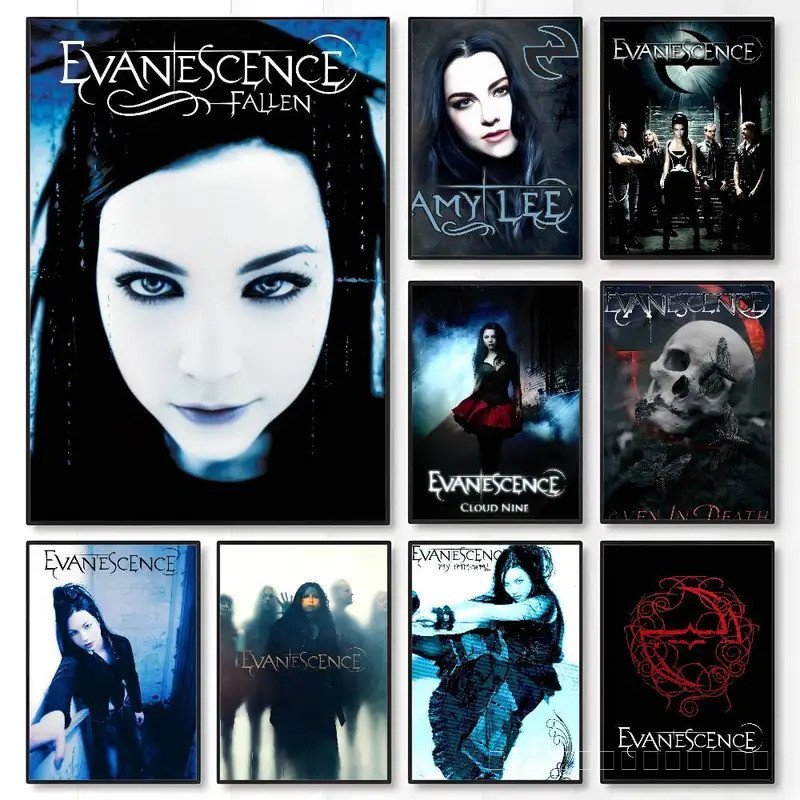 E-Evanescence A-Amy Lee โปสเตอร์ Sticky Wall Art การพิมพ์กันน้ํา Home Living Bed Room Bar ความงามตกแ