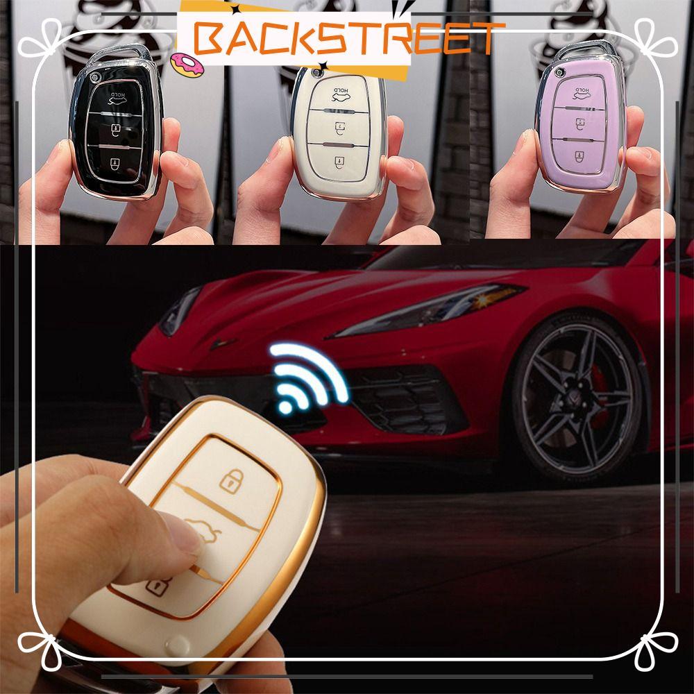 BACKSTAGE Remote Key , Key Protector Holder กุญแจรถ, 3 4 ปุ่ม Skin Shell สําหรับ /Tucson/Santa/Fe/Re
