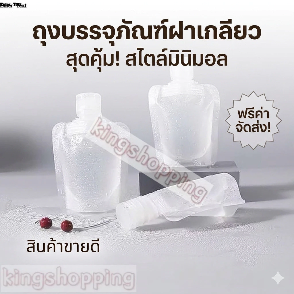 kingshopping(A57) ถุงฝาเกลียว ถุงใส่ของเหลว ถุงใสตั้งได้ฝาเกลียว ซองแบ่งของเหลวพกพา 30/50/100ml