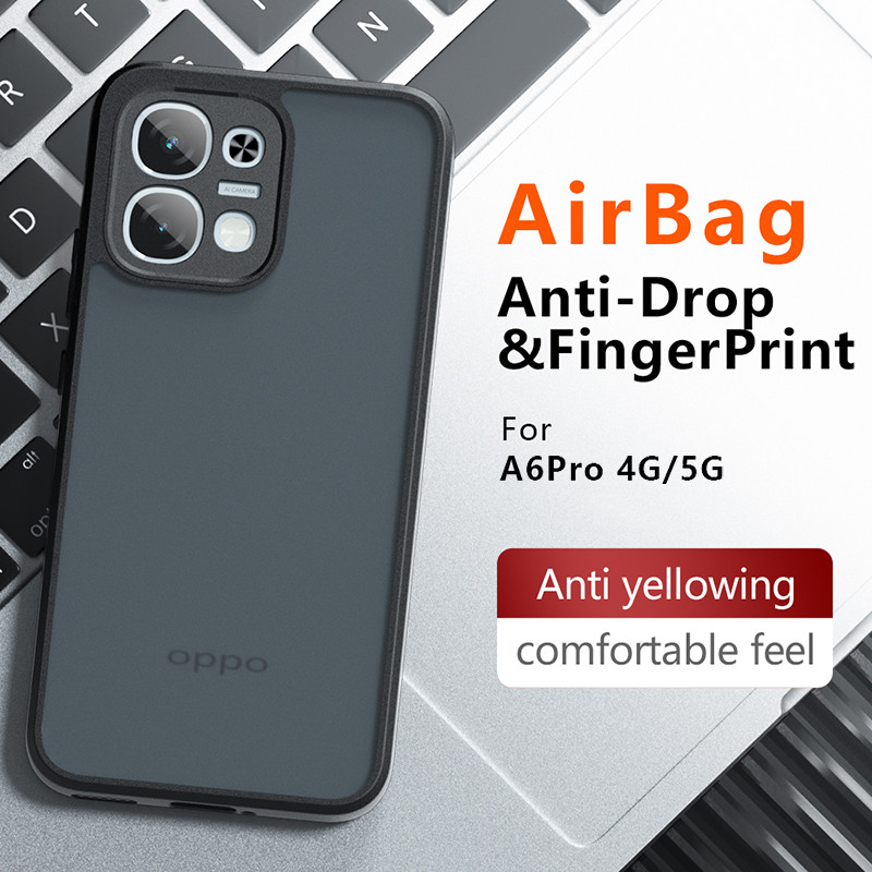 สําหรับ OPPO A6 Pro A6X A6t A5X A5i A5 Pro A5iPro โปร่งแสง Matte เคสโทรศัพท์กล้องเกราะป้องกันกันกระแทกซิลิโคนแข็งฝาครอบ