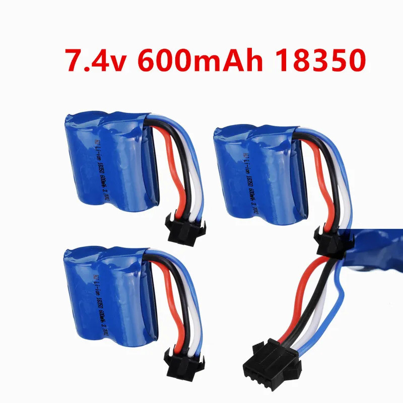 SM-4P ปลั๊ก 18350 7.4V 600mAh แบตเตอรี่ Li-ion สําหรับ HJ808 HJ813 HJ815 UDI 001 UDI001 HQ960 รีโมทค