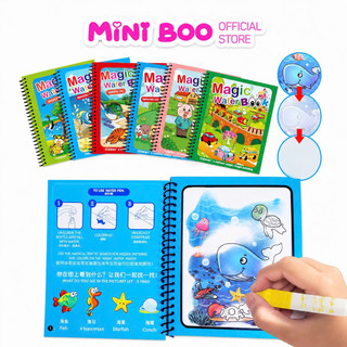 Tranh tô màu nước ma thuật, sách tập tô thần kỳ, magic water book cho bé , tặng 1 bút tô màu