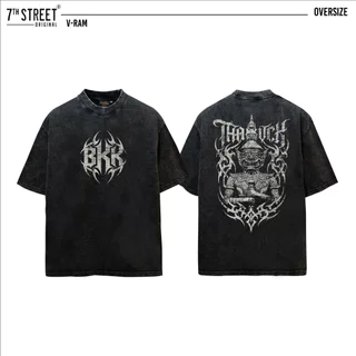 7th Street Oversize Vintage (สกรีน2หน้า) ผ้าCotton Comb ฟอกซีดสไตล์วินเทจ ฟอกแบบตัวต่อตัวขึ้นริ้วตามตะเข็บฟอกจากเสื้อ...