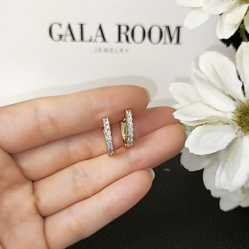 Galaroom Jewelry ต่างหูเพชรสวิสcz รุ่น E66 สีทอง18k