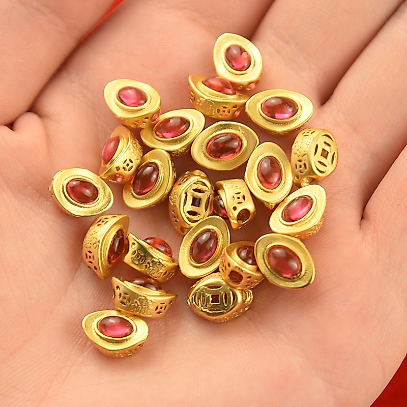เนปาลวิธีโบราณทองอุปกรณ์ diy ทรายทองอุปกรณ์เสริม Ingot สร้อยข้อมือ Spacer ลูกปัดหลวมสร้อยข้อมือลูกปัดเครื่องประดับวัสดุ