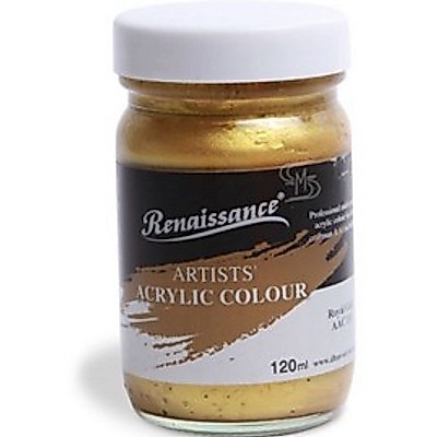 สีอะคริลิค เรนาซองซ์ 120 มล. สีทอง Royal Gold #AAC133 / Renaissance Artists' Acrylic Colour 120 ml