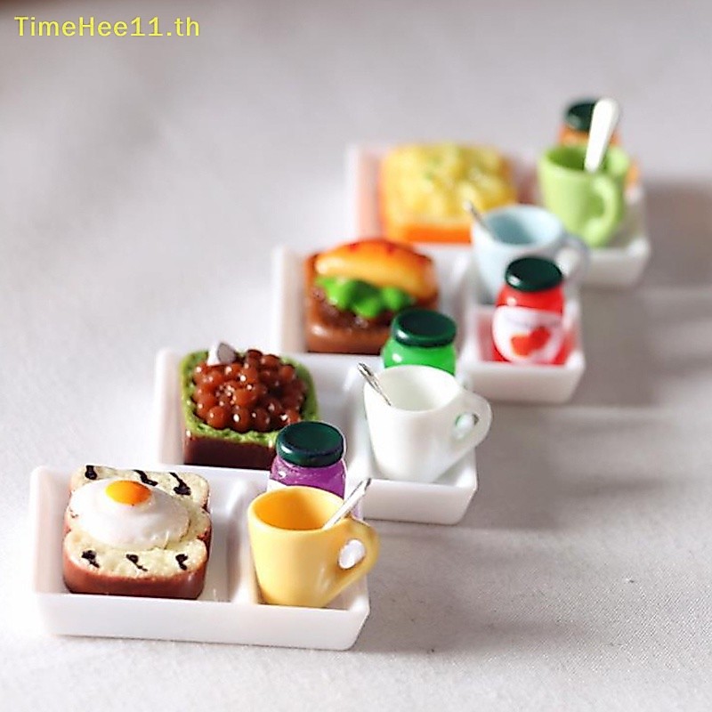 Timehee ช้อน จาน แยม ขนมปัง สําหรับบ้านตุ๊กตา 5 ชิ้น ต่อชุด
