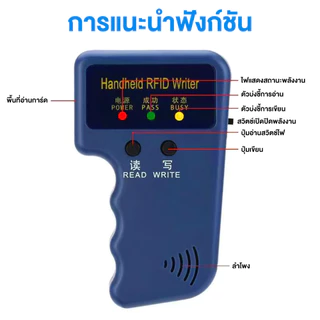 【COD】เครื่องอ่านการ์ด Rfid 125KHz เครื่องก๊อปปี้คีย์การ์ด เขียนคีย์การ์ด อ่าน เขียน️ พร้อมบัตรทำสำเนา 6ใบ พวงกุญแจ 6 อัน
