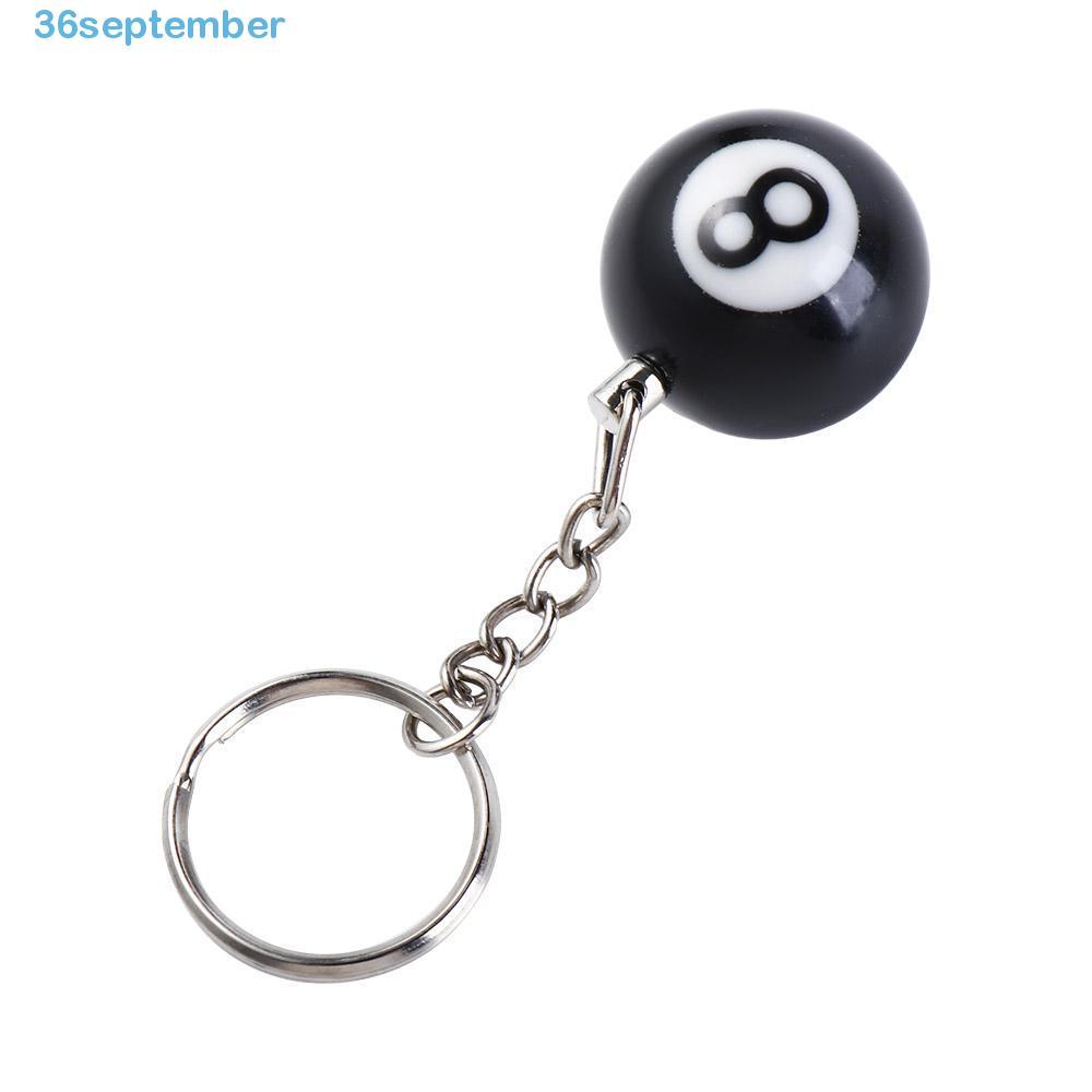 SEPTEMBER Lucky Black 8 พวงกุญแจ No. 8 Creative Mini Round Ball เรซิ่น Ball แฟชั่น NO.8 Key Chain
