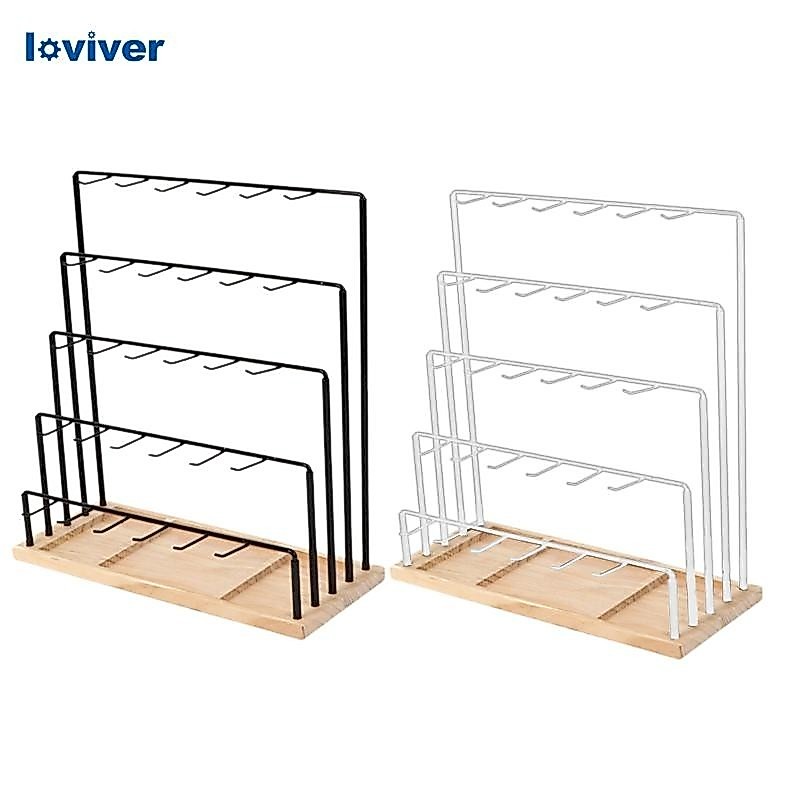 จัดส่งในพื้นที่Jewelry Hanger Rack,5 ชั้นต่างหูขาตั้งจอแสดงผลผู้ถือประกอบง่ายพร้อมตะขอออแกไนเซอร์สําหรับร้านค้าแขวน