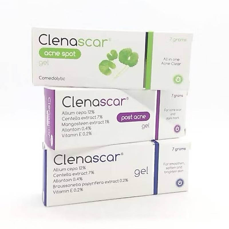 ❤️ Clenascar acne แต้มสิว สีเขียว /post acne รอยสิว สีม่วง/ทาแผลเป็น สีน้ำเงิน ขนาด 7 กรัม พร้อมส่ง ของแท้