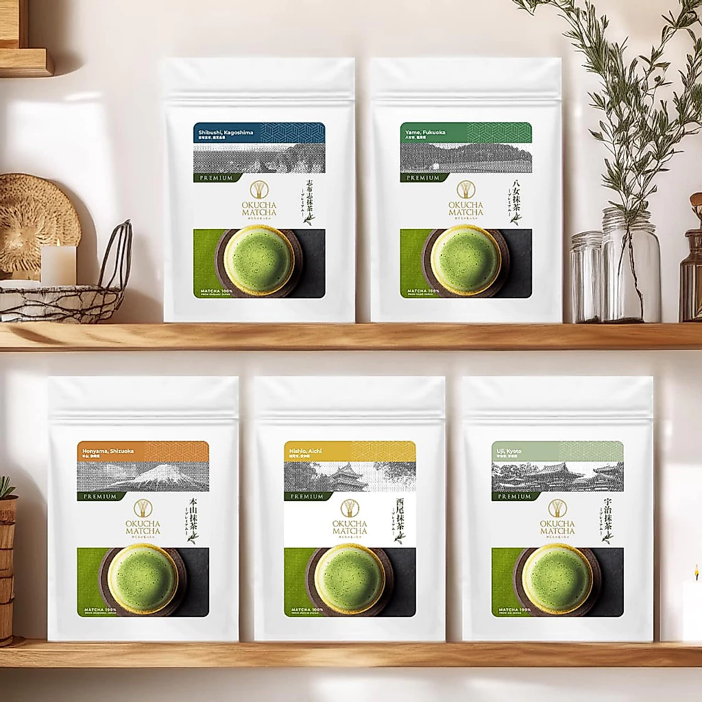 มัทฉะเกรดพรีเมี่ยม Matcha Premium 50 g แบรนด์ Okucha matcha ผงนำเข้าจากญี่ปุ่น