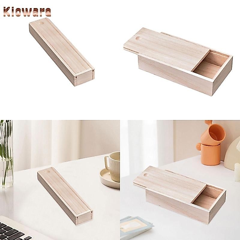 [โคลแวร์] กล่องเก็บของไม้พร้อมฝาปิดสไลด์เคสเครื่องประดับเปล่าสําหรับงานแต่งงานงานอดิเรก