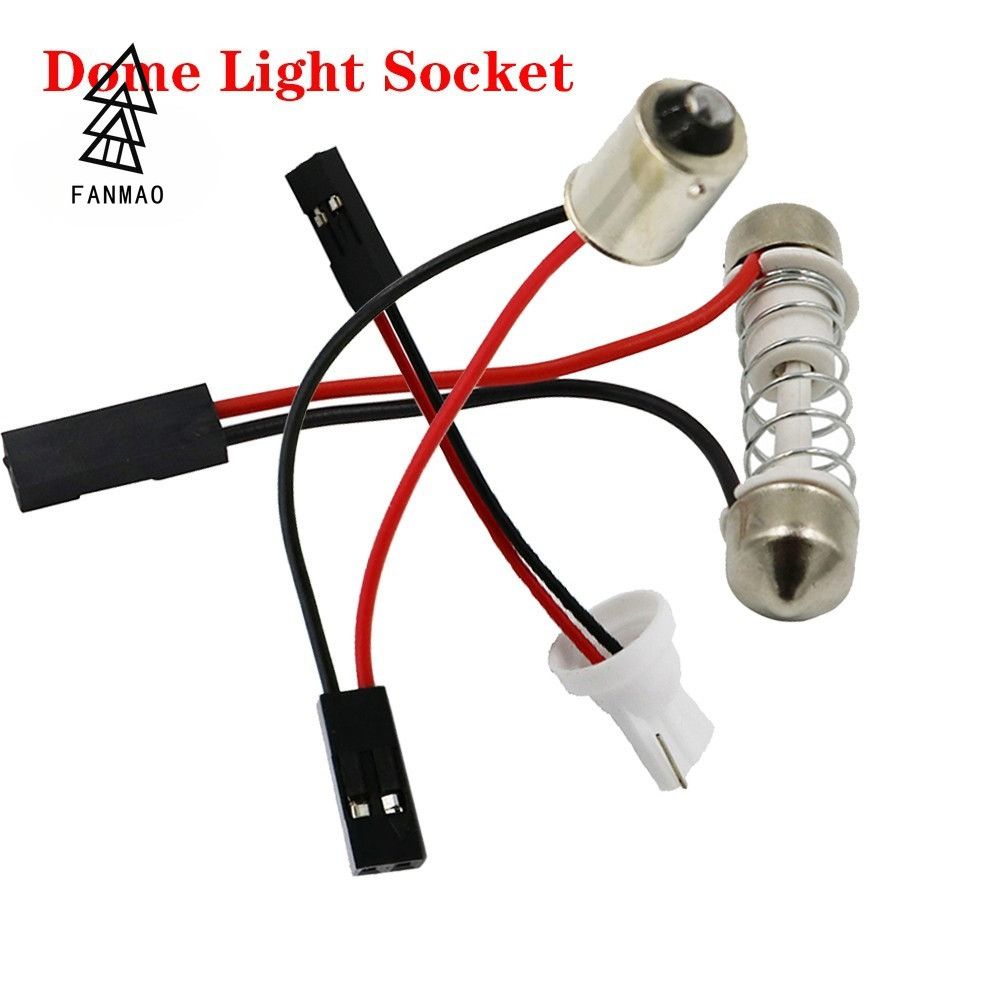 FANMAODZ 2pcs T10 Ba9s T4w Festoon Connector สายไฟสําหรับรถทั้งหมดแผง Led โดมซ็อกเก็ตสายรัดปลั๊กอะแด