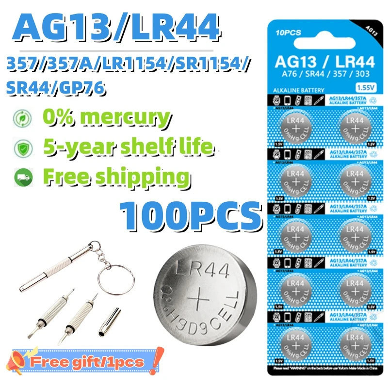 Fast Delivery 50/100pcs AG13 LR44 ปุ่มเซลล์ LR 44 L1154 SR1154 SP76 pila SR44 A76 LR1154 เซลล์นาฬิกา
