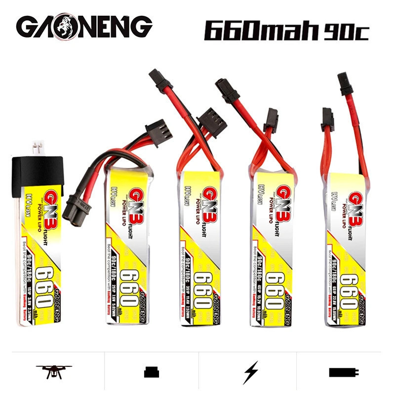 3 ชิ้น/เซ็ต Gaoneng GNB 1S/2S/3S/4S/6S HV Lipo แบตเตอรี่ 660mAh Max 180C สําหรับ Emax Tinyhawk King 