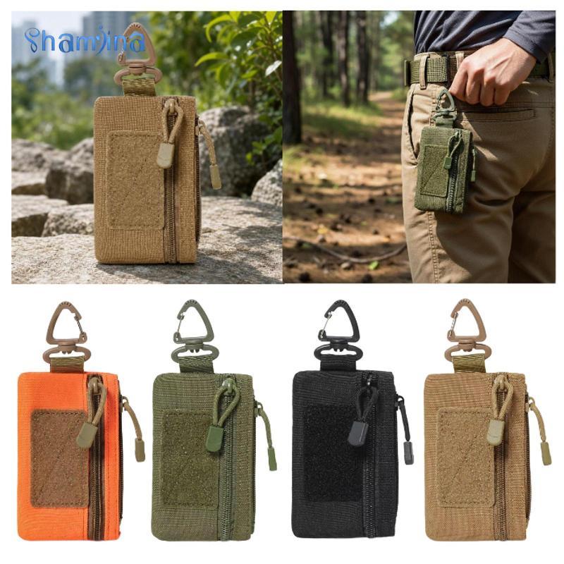 [Shamjina] กระเป๋าซิปขนาดเล็ก EDC Pocket Organizer Mini EDC กระเป๋าสําหรับพวงกุญแจแคมป์ปิ้ง