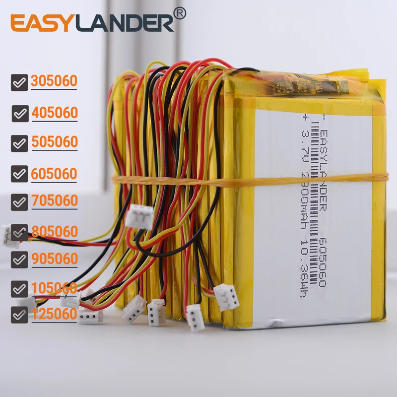 10 ชิ้น/ล็อต 3.7V 2800mAh 605060 แบตเตอรี่ลิเธียมโพลิเมอร์ Li-ion ลิเธียม 1.5 มม. 3Pin  305060 40506