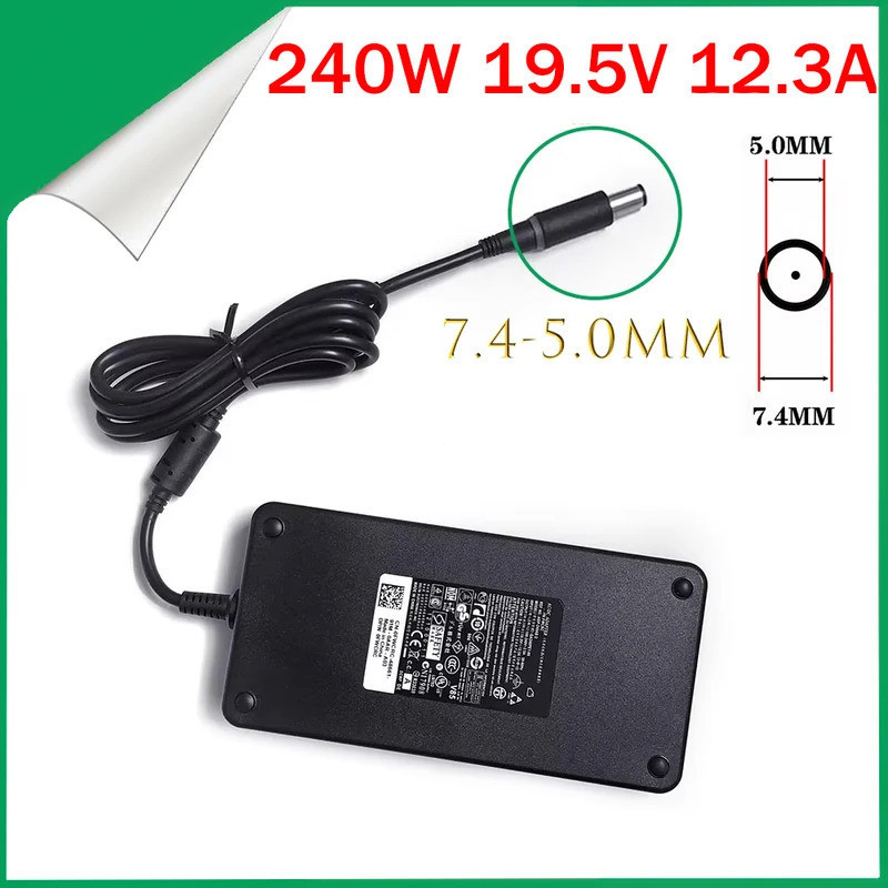 240W 19.5V 12.3A 7.4*5.0 มม.ADP-240AB D Charger อะแดปเตอร์แล็ปท็อปสําหรับ Dell Alienware M15x M17x M